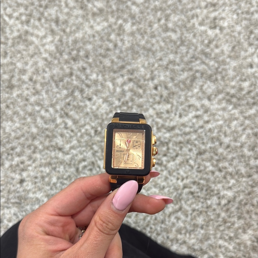 Michele Black and Gold Women's Watch